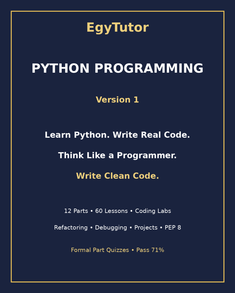 EGYTUTOR-PYTHON-PROGRAMMING-VERSION-1-CLEAN-CODE-COVER