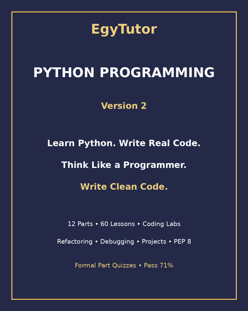 EGYTUTOR-PYTHON-PROGRAMMING-VERSION-2-CLEAN-CODE-COVER